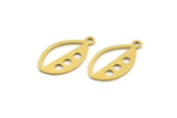 Brass Marquise Charm, 50 Raw Brass Marquise Charms With 1 Loop (18x10x0.60mm) A4734