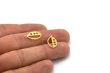 Brass Marquise Charm, 50 Raw Brass Marquise Charms With 1 Loop (18x10x0.60mm) A4734