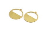 Brass Round Charm, 8 Raw Brass Round Shaped Charms With 1 Loop, Charm Pendants (23.5x21.5x1mm) A4706