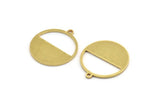 Brass Round Charm, 8 Raw Brass Round Shaped Charms With 1 Loop, Charm Pendants (23.5x21.5x1mm) A4706