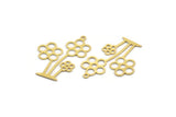 Brass Flower Charm, 12 Raw Brass Flower Shape Charms With 1 Loop, Charm Pendants (34x24x0.60mm) A4751