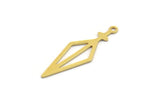 Brass Arrow Charm, 24 Raw Brass Arrow Head Shaped Charms With 1 Loop, Spike Charms, Earring Findings (32x10x0.60mm) A4742
