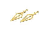 Brass Arrow Charm, 24 Raw Brass Arrow Head Shaped Charms With 1 Loop, Spike Charms, Earring Findings (32x10x0.60mm) A4742