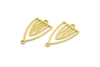 Pirinç Üçgen Charm, 2 Döngülü 24 Ham Pirinç Üçgen Şekilli Charm, Bağlantı Parçaları (22x12x0,60 mm) A4714