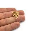 Brass Triangle Charm, 12 Raw Brass Triangle Shaped Charms With 1 Loop (28x17x0.60mm) A4721
