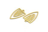Brass Triangle Charm, 50 Raw Brass Triangle Shaped Charms With 1 Loop (20x12x0.60mm) A4724