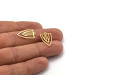 Brass Triangle Charm, 50 Raw Brass Triangle Shaped Charms With 1 Loop (20x12x0.60mm) A4724