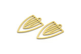 Brass Triangle Charm, 50 Raw Brass Triangle Shaped Charms With 1 Loop (20x12x0.60mm) A4724