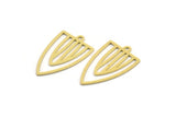 Brass Triangle Charm, 24 Raw Brass Triangle Shaped Charms With 1 Loop (24x14.5x0.60mm) A4719