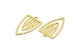 Brass Triangle Charm, 24 Raw Brass Triangle Shaped Charms With 1 Loop (24x14.5x0.60mm) A4719