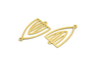Pirinç Üçgen Charm, 2 Döngülü 24 Ham Pirinç Üçgen Şekilli Charm, Bağlantı Parçaları (26x14,5x0,60 mm) A4718