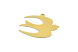 Brass Bird Charm, 10 Raw Brass Bird Shaped Charms With 1 Loop (21x25x0.60mm) A5237