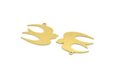Brass Bird Charm, 10 Raw Brass Bird Shaped Charms With 1 Loop (21x25x0.60mm) A5237