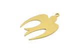 Brass Bird Charm, 10 Raw Brass Bird Shaped Charms With 1 Loop (29x19x0.60mm) A5238