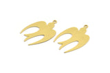 Brass Bird Charm, 10 Raw Brass Bird Shaped Charms With 1 Loop (29x19x0.60mm) A5238