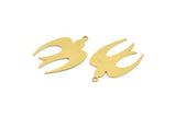Brass Bird Charm, 10 Raw Brass Bird Shaped Charms With 1 Loop (29x19x0.60mm) A5238