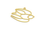 Brass Bird Charm, 24 Raw Brass Bird Shaped Charms With 1 Loop (22x28x0.60mm) A5233