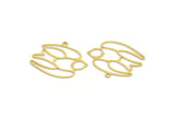 Brass Bird Charm, 24 Raw Brass Bird Shaped Charms With 1 Loop (22x28x0.60mm) A5233