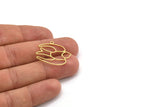 Brass Bird Charm, 24 Raw Brass Bird Shaped Charms With 1 Loop (22x28x0.60mm) A5233