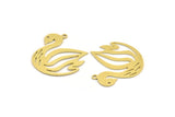 Brass Swan Charm, 8 Raw Brass Swan Shaped Charms With 1 Loop (28x25x0.60mm) A5240