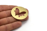 Brass Butterfly Charm, 2 Raw Brass Butterfly Charms With 1 Hole, Earring Findings (43x0.80mm) A4757