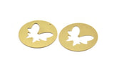 Brass Butterfly Charm, 2 Raw Brass Butterfly Charms With 1 Hole, Earring Findings (43x0.80mm) A4757