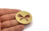 Brass Butterfly Charm, 2 Raw Brass Butterfly Charms With 1 Hole, Earring Findings (43x0.80mm) A4760