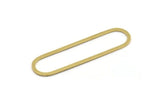 Brass Oval Charm, 6 Raw Brass Oval Charms, Earring Charms (60x16x1mm) A4798
