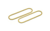 Brass Oval Charm, 6 Raw Brass Oval Charms, Earring Charms (60x16x1mm) A4798