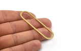 Brass Oval Charm, 6 Raw Brass Oval Charms, Earring Charms (60x16x1mm) A4798
