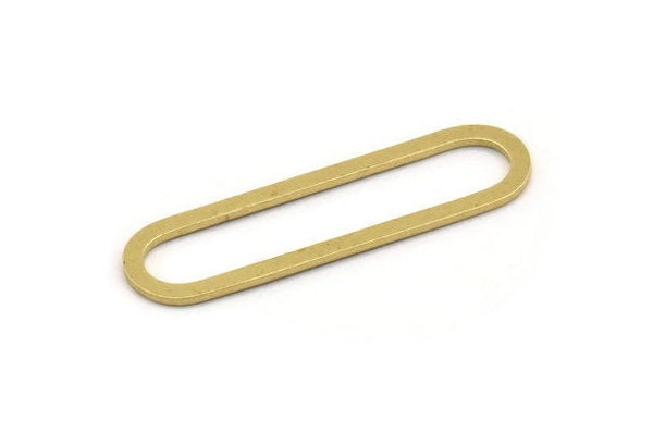 Brass Oval Charm, 12 Raw Brass Oval Charms, Earring Charms (40x11x1mm) A4789