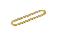 Brass Oval Charm, 8 Raw Brass Oval Charms, Earring Charms (46x9x1mm) A4787