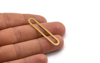 Brass Oval Charm, 8 Raw Brass Oval Charms, Earring Charms (46x9x1mm) A4787