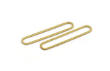 Brass Oval Charm, 12 Raw Brass Oval Charms, Earring Charms (45x8x1mm) A4792