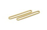Brass Oval Charm, 24 Raw Brass Oval Charms, Earring Charms (42x6x1mm) A4791