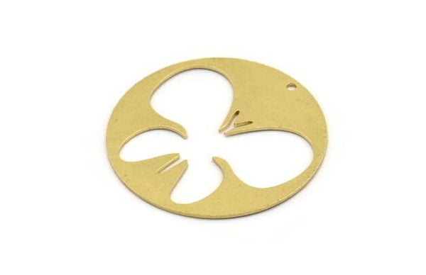 Brass Butterfly Charm, 2 Raw Brass Butterfly Charms With 1 Hole, Earring Findings (43x0.80mm) A4758