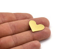 Brass Heart Blank, 8 Raw Brass Heart Blanks, Stamping Blanks (18x23x0.60mm) A4820
