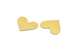 Brass Heart Blank, 12 Raw Brass Heart Blanks, Stamping Blanks (15x19x0.60mm) A4821