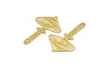 Brass Mushroom Charm, 8 Raw Brass Mushroom Charms With 1 Loop, Charm Pendants (44x28x0.60mm) A4808
