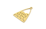 Brass Mountain Charm, 12 Raw Brass Mountain Shaped Charms With 1 Loop (22x16x0.60mm) A4824