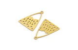 Brass Mountain Charm, 12 Raw Brass Mountain Shaped Charms With 1 Loop (22x16x0.60mm) A4824