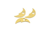 Brass Moon Charm, 12 Raw Brass Crescent Moon Charms (23x9x0.60mm) A4815