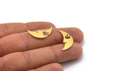 Brass Moon Charm, 12 Raw Brass Crescent Moon Charms (23x9x0.60mm) A4815