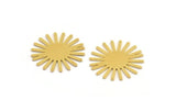 Brass Sun Blank, 12 Raw Brass Sun Blanks, Charm Pendants (21x0.60mm) A4822