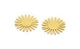 Brass Sun Blank, 24 Raw Brass Sun Blanks, Charm Pendants (15x0.60mm) A4823