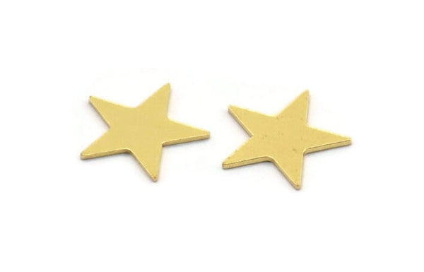 Brass Star Blank, 50 Raw Brass Star Shaped Blanks, Stamping Brass (13x12x0.60mm) A4818