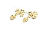 Brass Flower Charm, 50 Raw Brass Flower Charms (20x12x0.60mm) A4918
