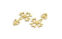 Brass Flower Charm, 50 Raw Brass Flower Charms (20x12x0.60mm) A4918