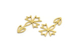 Brass Flower Charm, 50 Raw Brass Flower Charms (20x12x0.60mm) A4918