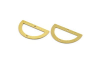 Yarım Daire Charm, 2 Delikli 8 Ham Pirinç Yarım Ay Bağlantı Parçası (33x19x0,80 mm) A4848